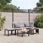 vidaXL 3-delige Loungeset met kussens gepoedercoat staal, Verzenden, Nieuw, Rvs, Loungeset