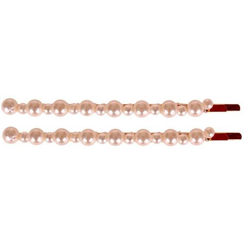 Goudkleurige schuifspeldjes ivoren pareltjes in 2 afwisselen, Sieraden, Tassen en Uiterlijk, Kindersieraden, Nieuw, Ophalen of Verzenden