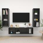 vidaXL 3-delige Tv-meubelset bewerkt hout hoogglans grijs, Huis en Inrichting, Kasten | Televisiemeubels, Minder dan 50 cm, Verzenden