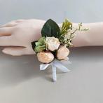 Luxe corsage,corsage van zijdebloemen champagne h, Ophalen of Verzenden, Nieuw