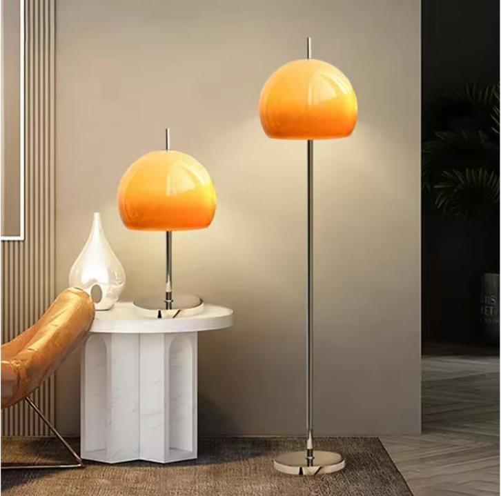 Bauhaus Retro Tafellamp – Glazen Paddenstoel Lamp Oranje, Huis en Inrichting, Lampen | Vloerlampen, Nieuw, Verzenden
