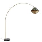 Booglamp messing met dubbele velours kap blad dessin en, Huis en Inrichting, Lampen | Vloerlampen, Nieuw, Klassiek / Antiek, 200 cm of meer