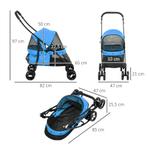 TRUUSK Opvouwbare Hondenbuggy - Gaasvenster - 2 Veiligheidsl, Dieren en Toebehoren, Honden-accessoires, Verzenden, Nieuw