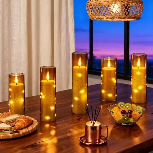 Set van 5 LED Vlamloze Kaarsen met Afstandsbediening, Huis en Inrichting, Woonaccessoires | Kandelaars en Kaarsen, Nieuw, Verzenden