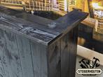 Steigerhouten Bar - Zwart, Ophalen of Verzenden, Nieuw, Inclusief barstoelen