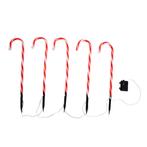 Set van 5 kerst prikspots rood met wit zuurstok incl. LED, Verzenden, Nieuw