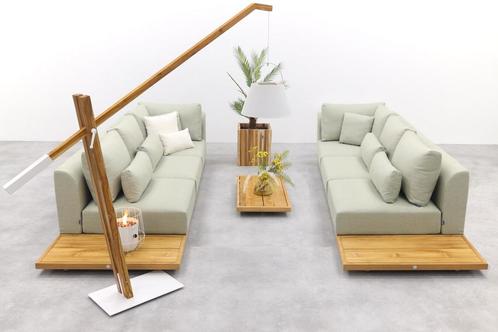 Suns Aspen Ibiza loungeset - Soft green - 2 loungetafel, Tuin en Terras, Tuinsets en Loungesets, Loungeset, Nieuw, Hout, Verzenden