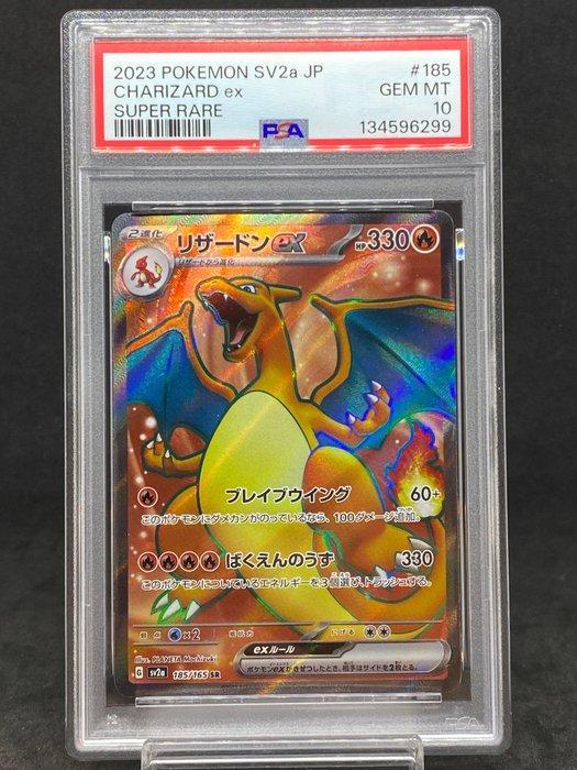 Pokémon - 1 Graded card - Charizard ex #185/165 SR Full art,, Hobby en Vrije tijd, Verzamelkaartspellen | Pokémon