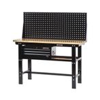 Werkbank zwart 150 cm met hardhouten blad + gereedschapskist, Doe-het-zelf en Verbouw, Ophalen of Verzenden, Nieuw