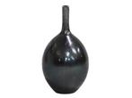 Veiling - Aluminium vaas small zwart oxidise 20x20x41 cm, Nieuw