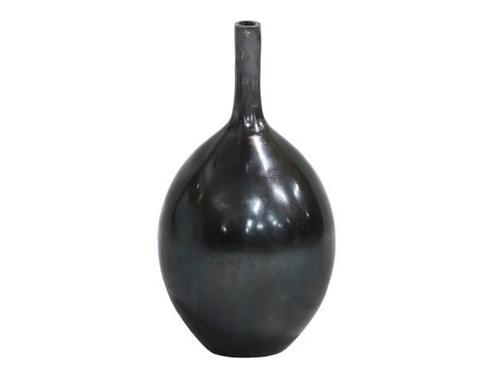 Veiling - Aluminium vaas small zwart oxidise 20x20x41 cm, Huis en Inrichting, Woonaccessoires | Wanddecoraties, Nieuw