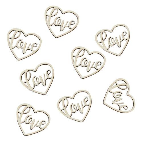 Tafelconfetti Love Hart Hout 3,5cm 24st, Hobby en Vrije tijd, Feestartikelen, Nieuw, Verzenden