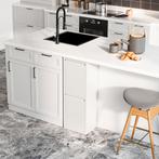 [en.casa] Prullenbak Sollentuna 93x33x25 cm wit, Verzenden, Nieuw
