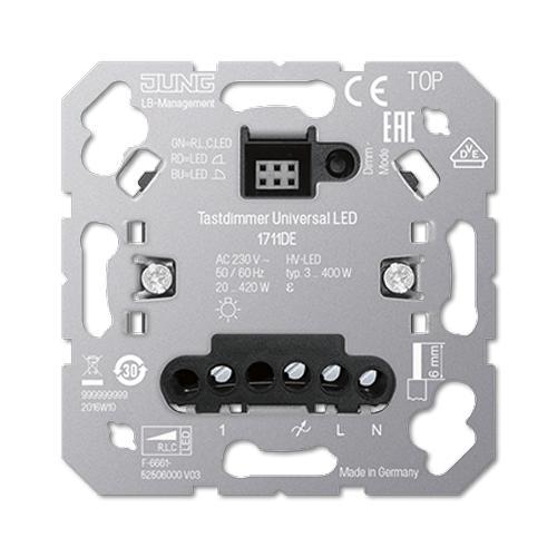 JUNG Led Tastdimmer Universeel 1711DE, Doe-het-zelf en Verbouw, Elektra en Kabels, Nieuw, Ophalen of Verzenden