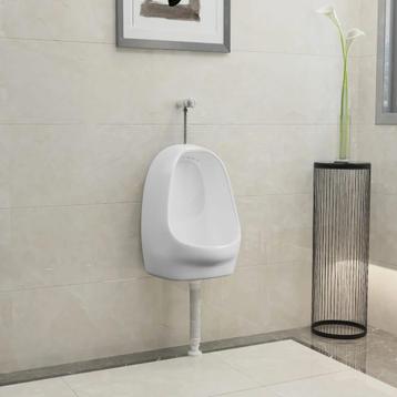 vidaXL Wandurinoir met spoelklep keramiek wit beschikbaar voor biedingen