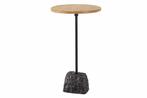Ronde bijzettafel TRAYFUL 55cm Natuurlijk Mango Hout Massief, Huis en Inrichting, Ophalen of Verzenden, Nieuw