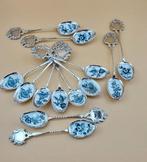 Theelepel (13) - Verzilverd, Emaille - Verzilverde, Antiek en Kunst, Curiosa en Brocante