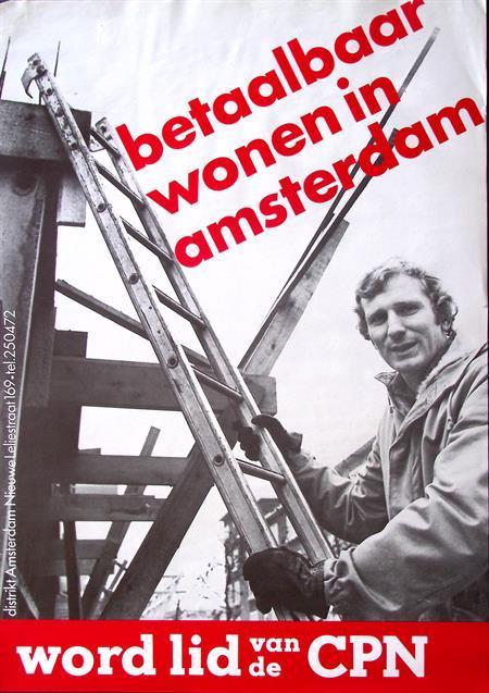 partijposter cpn betaalbaar wonen in Adam (lijst optie), Verzamelen, Posters, Nieuw, Overige onderwerpen, Met lijst, Verzenden