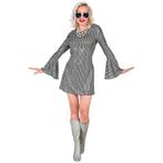 Disco 70S Jurk Zilver Dames Metallic Groovy, Verzenden, Nieuw
