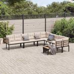 vidaXL 6-delige Loungeset met kussens gepoedercoat staal, Tuin en Terras, Tuinsets en Loungesets, Verzenden, Nieuw, Rvs, Loungeset
