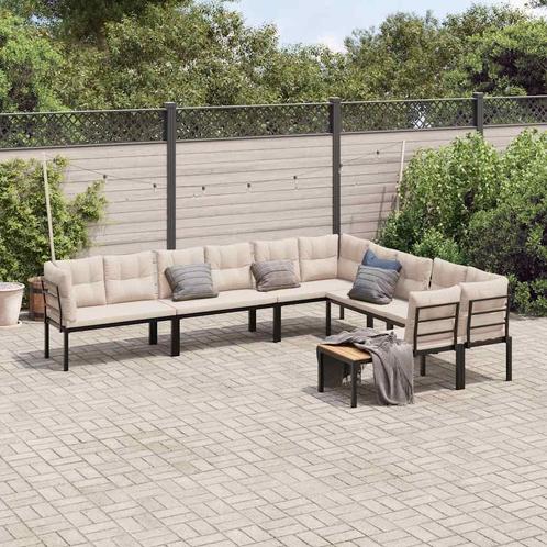 vidaXL 6-delige Loungeset met kussens gepoedercoat staal, Tuin en Terras, Tuinsets en Loungesets, Loungeset, Nieuw, Rvs, Verzenden