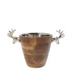 Champagne Koeler hert hout zilver  27x39x24cm, Verzenden, Nieuw