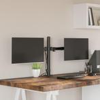vidaXL Monitorstandaard dubbel VESA 75/100 mm staal zwart, Verzenden, Nieuw