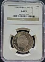 Koningin Juliana 2 1/2 gulden 1980 MS65 NGC, Losse munt, Verzenden
