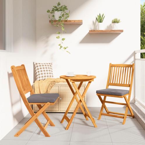vidaXL 3-delige Tuinbistroset massief acaciahout, Tuin en Terras, Tuinsets en Loungesets, Nieuw, Verzenden