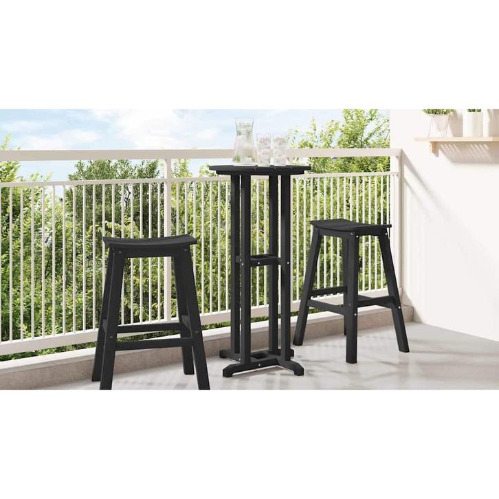 vidaXL Bartafel Zwart 55 x 55 x 107 cm HDPE, Tuin en Terras, Tuintafels, Nieuw, Verzenden