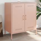 vidaXL Dressoir 68x39x79 cm staal roze, Verzenden, Nieuw, 50 tot 100 cm, Metaal