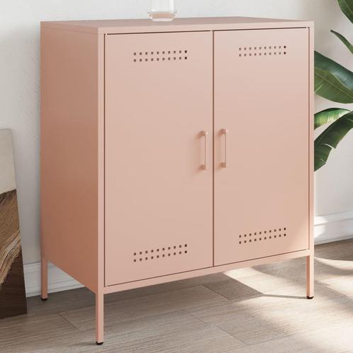 vidaXL Dressoir 68x39x79 cm staal roze, Huis en Inrichting, Kasten | Dressoirs, 25 tot 50 cm, Nieuw, 50 tot 100 cm, Metaal, Verzenden
