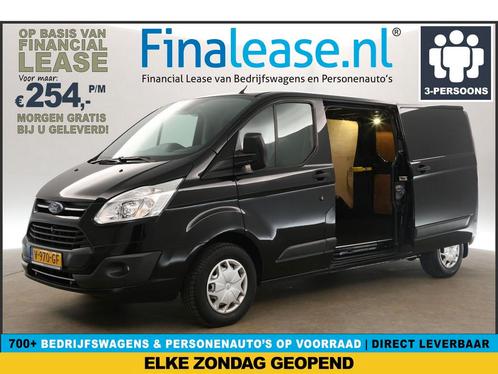 Ford Transit Custom 2.0 TDCI L2H1 2xSchuifdeur Airco €254pm, Auto's, Bestelauto's, Lease, Handgeschakeld, Diesel, Ford, Zwart