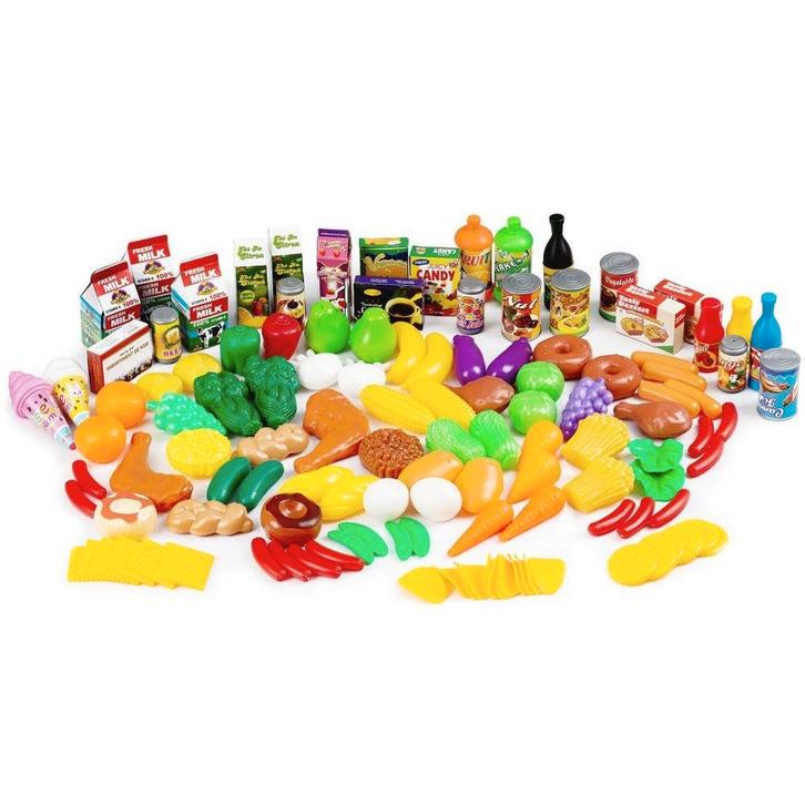 120 Delige voedsel speelgoed set met groenten, fruit, snoep, Kinderen en Baby's, Speelgoed | Overig, Ophalen of Verzenden