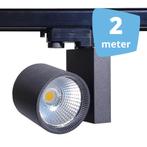 2x 30W LED Track Spot Spirit Zwart 3500K Warmwit + 2m rails