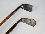 Twee golfclubs, beide Mashie, 1910-1930. Hickory hout,, Antiek en Kunst