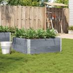 vidaXL Plantenbak 100x100 cm massief grenenhout grijs, Tuin en Terras, Bloembakken en Plantenbakken, Verzenden, Nieuw, Hout