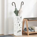 vidaXL Paraplustandaard Wit 15,5x15,5x49 cm Staal, Huis en Inrichting, Woonaccessoires | Paraplubakken, Verzenden, Nieuw