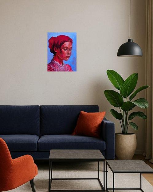 Stephanie van der Klooster - Portrait of a woman, Antiek en Kunst, Kunst | Schilderijen | Modern