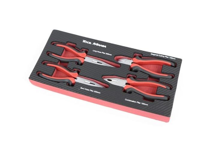 TM 4 Delige Griptangenset foam carbon look inlay, Auto diversen, Autogereedschap, Nieuw, Verzenden