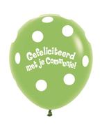 Ballonnen Communie Polka Dots Lime Green 45cm 25st, Hobby en Vrije tijd, Feestartikelen, Verzenden, Nieuw