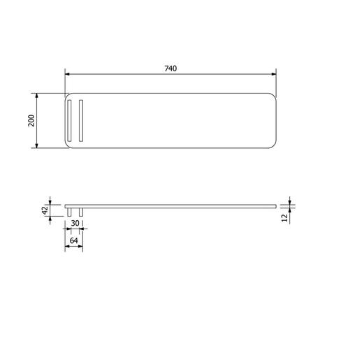 Badplank Sapho Ipanema 74x20 cm Zwart, Doe-het-zelf en Verbouw, Sanitair, Ophalen of Verzenden