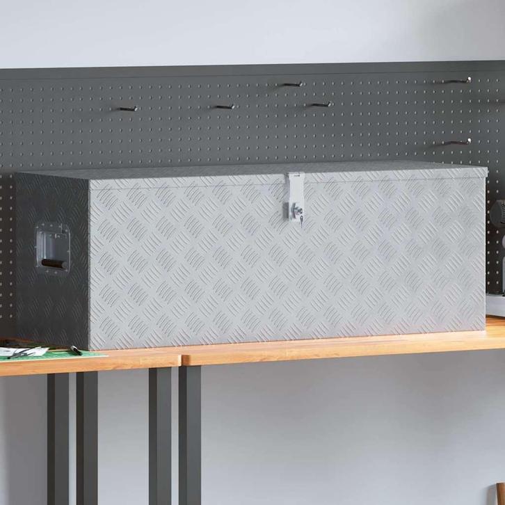 vidaXL Aluminium kist 110,5x38,5x40 cm zilverkleurig, Doe-het-zelf en Verbouw, Gereedschapskisten, Nieuw, Verzenden