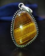 Zeer mooie geelgouden tijgeroog handgemaakte hanger 925