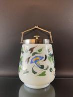 Koektrommel - Opaline glas, Verzilverd messing