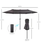 TRUUSK e Parasol, Tuinparasol, Marktparasol, Dubbele Parasol, Tuin en Terras, Parasols, Verzenden, Nieuw