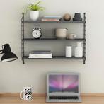 [en.casa] Wandrek Strängnäs met 3 planken 50x60x15 cm donker, Huis en Inrichting, Woonaccessoires | Wandplanken en Boekenplanken