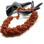 Grote natuurlijke Baltische amber kralen gevlochten keten -