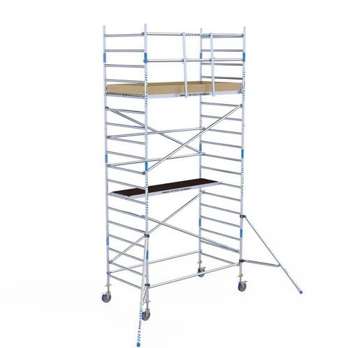 ALX rolsteiger 135 x 6,2m WH met voorloopleuning, Doe-het-zelf en Verbouw, Steigers, Rolsteiger of Kamersteiger, Nieuw, 5 meter of hoger