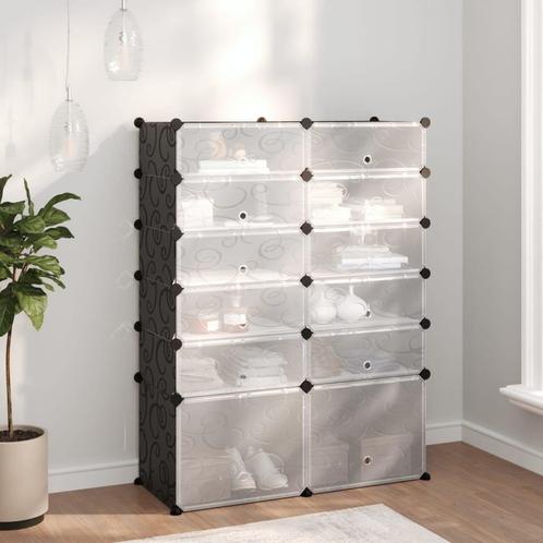 vidaXL Schoenenrek 94x37x125 cm polypropeen zwart, Huis en Inrichting, Kasten | Schoenenrekken, Nieuw, Verzenden